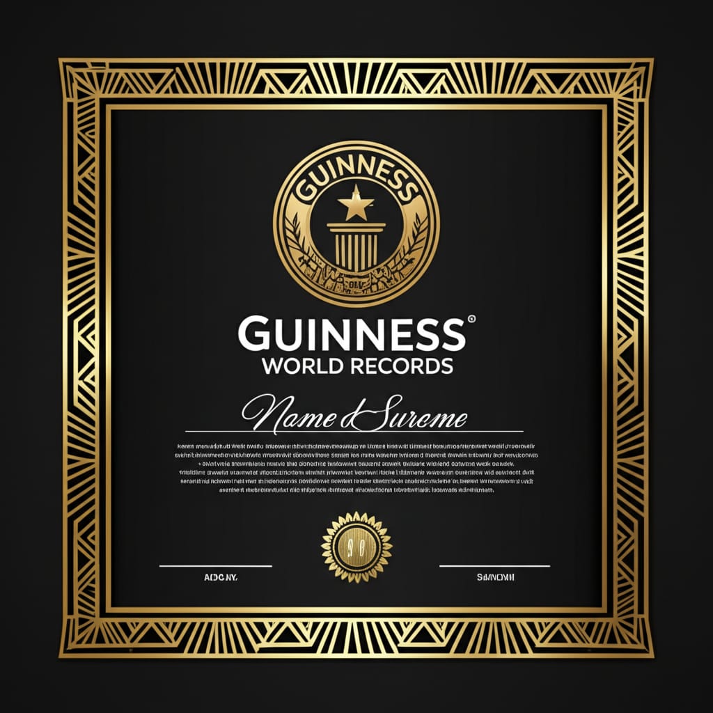 Guinness World Records Certificate for Panshul Jindal