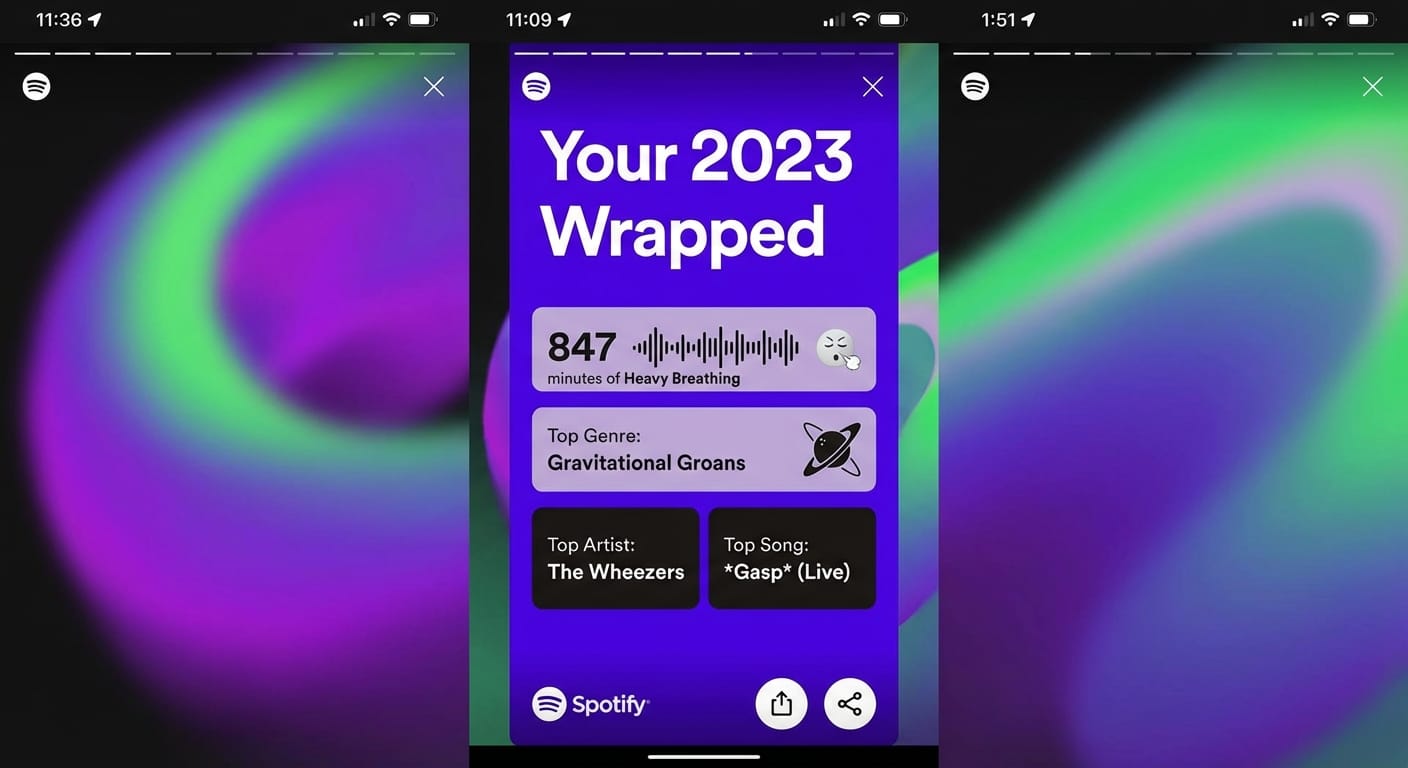 Spotify Wrapped 2025 — Panshul Jindal: 847 minutes of Heavy Breathing, Top Genre: Gravitational Groans