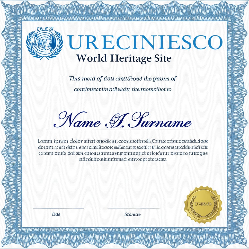 UNESCO World Heritage Certificate for Panshul's Tits
